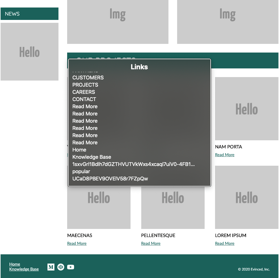 VoiceOver rotor, links list